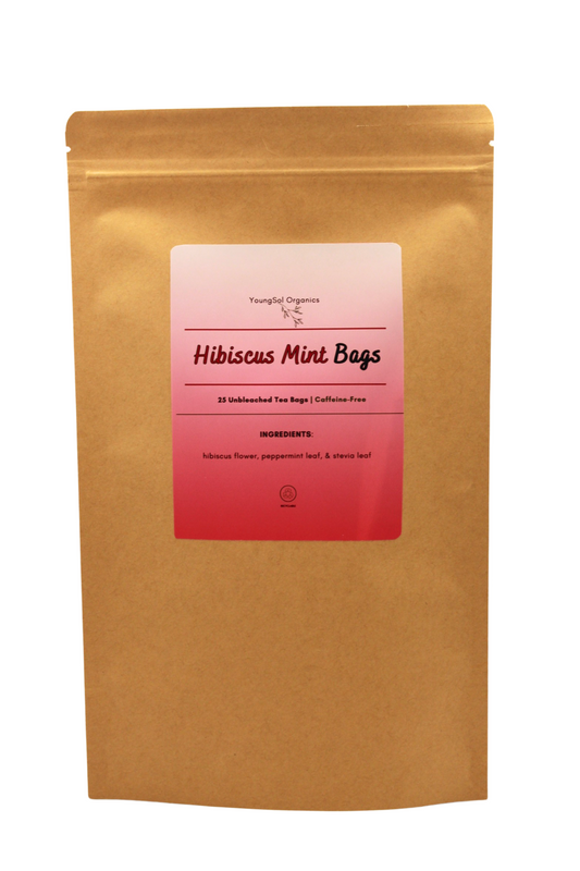 Bolsitas de té de menta y hibisco